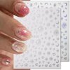 8Sheets Gold Star Heart Moon Nail Stickers,3D Silver Stars Hearts Nail Art Stickers Rose Gold Laser Silver Metallic Hollow Heart Moon Star Nail Decals for Women Nail Decor Nail Design Nail Accessories