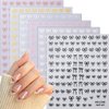6 Sheets Bows Nail Stickers for Nail Art,3D Self-Adhesive Bow Knot Nail Decals Gold Sliver Red Pink White Black Bow Nail Art Stickers Bow Tie Nail Decorations for Women DIY Acrylic Nail Art Supplies