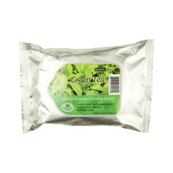 (3 Pack) BEAUTY TREATS Makeup Remover Cleansing Tissues - Green Tea