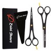 Professional Hair Cutting Scissor Set,6.5'' Inch Barber Hair Cutting Scissors Thinning Shears Sharp Blades Hairdresser Haircut Barber Shears Set, Hair Shears Hair Cutting Shears. Black Gold Set)