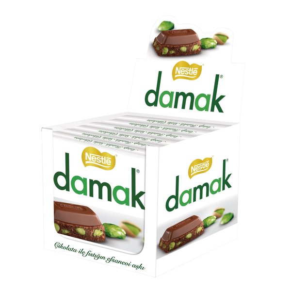 Nestle Damak Milk Chocolate with Pistachio 80g X 6 - Halal - Made in Turkey