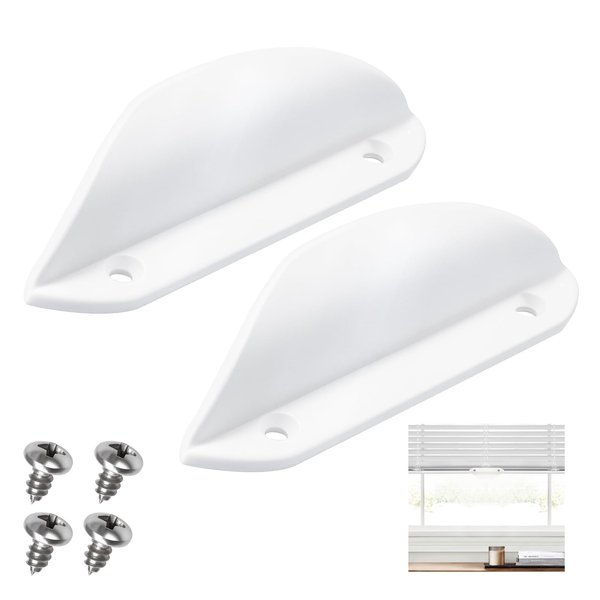 LEWEREST 2 Pack Blind Pull Handle for Hunter Douglas Cordless Honeycomb Cellular Shade Repair Kit, Lift Handles Parts Replacement for Vertical Cordless Window Shades and Blinds, Easy to Pull, White