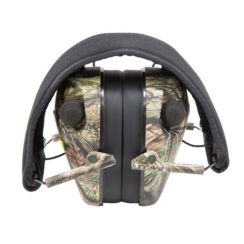 Caldwell E-MAX - ADULT Mossy Oak BU - Low Profile Electronic 23 NRR Hearing Protection with Sound Amplification - Adjustable Earmuffs for Shooting, Hunting and Range