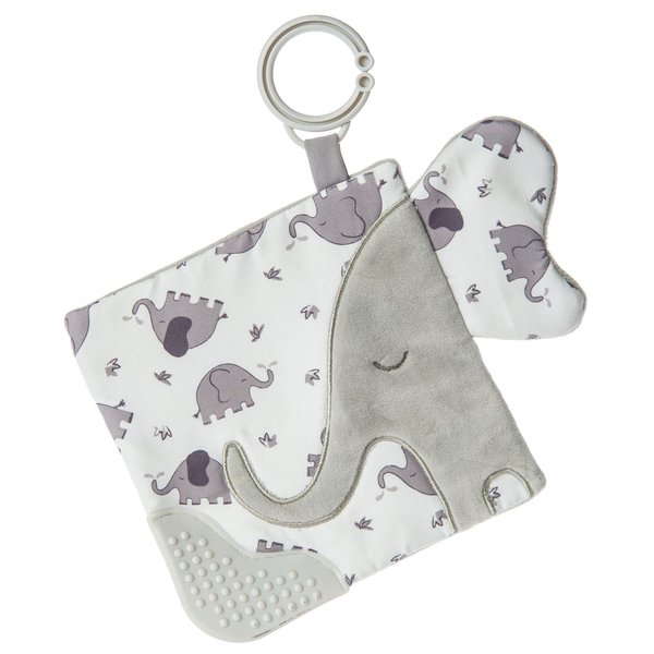 Mary Meyer Afrique Crinkle Teether Toy with Baby Paper and Squeaker, 6 x 6-Inches, Elephant