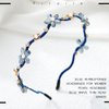 Firuilo Blue Thin Flower Headbands Pearl Crystal Hair Bands Wave Beaded Hair hoop Bridal Wedding Party Hair Accessories for Women and Girls (Blue)