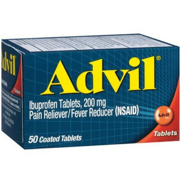 Advil Pain Reliever/Fever Reducer, 200 mg, 50 Coated Tablets.