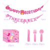 Pink Dinosaur Party Supplies For Girls 3rd Birthday Decorations Pink Three Inspired Rex Dinosaur Balloons Banner Dino Cake Topper Cupcake Toppers Girls 3rd Pink Dinosaur Decor