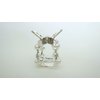 Generic Small oval circle pearl crystal silver metal hair claw clip bridal clip