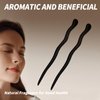 YAFIYGI 2 Packs Wood Carved Hair Accessories for Women - Natural Ebony Chopsticks, Elegant Hair Comb Pins, Handmade Buns and Shawls Clips