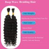 Deep Wave Braiding Hair 2 Bundles 80g Braiding Hair No Weft Bulk for Braiding Hair Extensions Natural Black 18 Inch