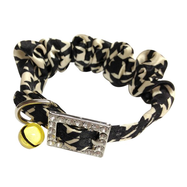 CATSPIA Houndstooth Cat Collar, Small, Beige
