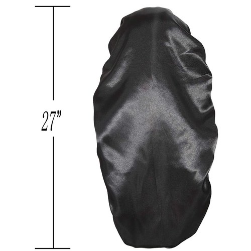 Wbfwbb Braid Bonnet for Sleeping, Wide Elastic Band Satin Hair Wrap Sleeping Cap for Women Cap for Braids, Curly, Long Hair Black