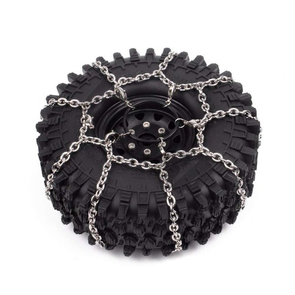 2Pcs Metal Snow Anti-Slip Tires Metal Steel Chain For 1/10 RC Rock CrawlerTRX-4 TRX4 Axial SCX10 90046