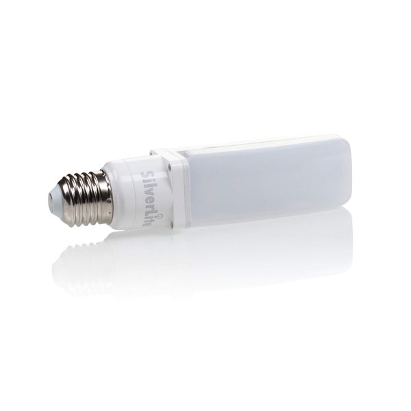 Silverlite 7w LED PL Bulb E26 Medium Base,18w CFL Equivalent,700LM,Soft White(2700k),120-277V,Horizontal Recessed,180°Rotatable,UL Listed