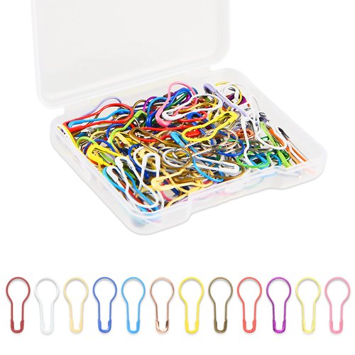 Dimeho 120Pcs Colored Safety Pins, 0.82 Inch Mini Safety Pins for Clothes Gourd Safety Pins for Art Craft Sewing Jewelry Making Name Tags with Storage Box