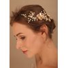 Denifery Flower Bride Wedding Hair Vine with Combs Gold Leaf Bridal Headband Opal Rhinestones Hair Breath Accessories for Women and Girls