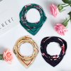 DOOBO 3 Pcs 35 Inches Silk Scarf Satin Head Scarf Hair Scarf Silk Head Scarf Silk Bandana Silk Hair Wrap Neck Scarf Square Scarf for Women Girls(Aquamarine,Navy,Khaki)