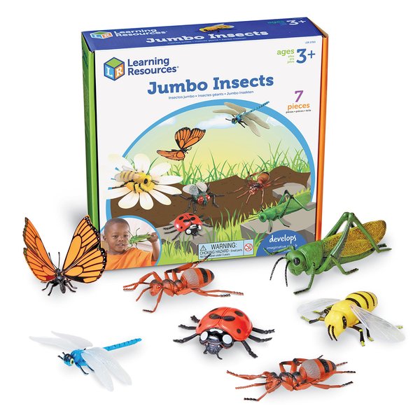 Learning Resources Jumbo Insects - 7 Pieces, Ages 3+ Toddler Learning Toys, Animal Toys for Kids, Preschool Science Learning Toys