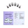 LASGOOS Fake Eyelashes Natural Look False Eye Lashes Daily Strip Cross Short Clear Band Lashes Invisible Thin band Cute Lash for Wedding Daily Work Party Salon Eye Makeup 5 Pairs (LS-SUN5-01)