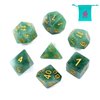 HDdais Polyhedral DND Dice Sets, 7-Die Green D&D Dice for Dungeons and Dragons Pathfinder RPG MTG Table Gaming Dice,Jade Dice (Green)