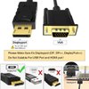 Foboiu DisplayPort to VGA, VGA Adapter 6 Feet DP Cable Connects Port from Desktop or Laptop Monitor Projector with VGA to Displayport Adapter