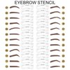 FOCALLURE Eyebrow Stamp and Eyebrow Stencil Kit, 24 Reusable Brow Shape, Sweatproof Eyebrow Powder, Long-Lasting, Easy to Use, Filling and Shaping Perfect Eyebrow Makeup, LIGHT BROWN
