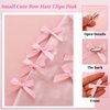 COMNICO 20PCS Bow Hair Clips Mini Bowknot Metal Barrettes Hair Accessories Twist Tie Silky Satin Hair Ribbon Cute Non-slip Hairpins for Women Girls Teens Kids (Pink)
