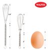 Walfos Mini Whisks Stainless Steel, Small Whisk 2 Pieces, 5in and 7in Tiny Whisk for Whisking, Beating, Blending Ingredients, Mixing Sauces