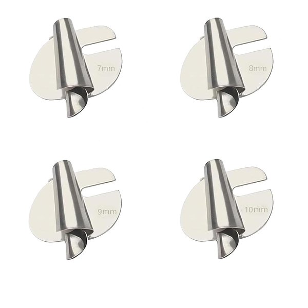 TuTuYa Universal Sewing Rolled Hemmer Foot, Wide Rolled Hem Pressure Foot, Sewing Machine Presser Foot Set, Home & Industrial Curved Scroll Hemmer Foot (7/8/9/10mm-4PCS)