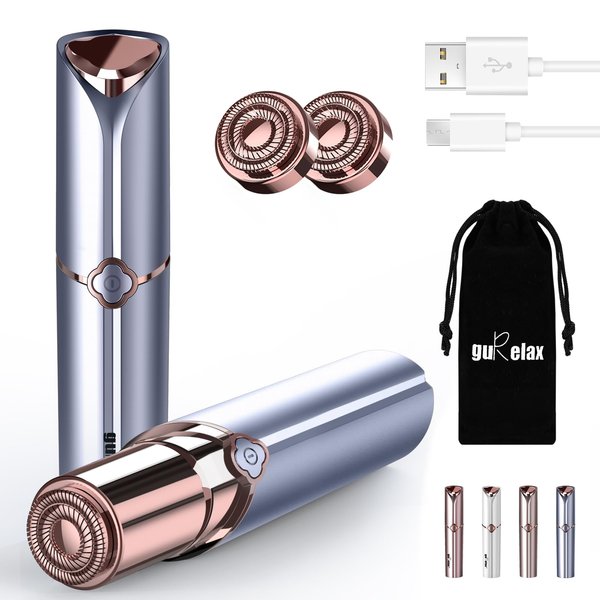 Facial Hair Removal for Women(as seen on tv),Painless Hair Shaver Rechargeable,2 x Replacement Heads Included, Lady Face Electric Razor for Lip, Chin,arms,The Best Female Mustache Remover