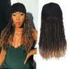 AliRobam Hat Wig Short Baseball Cap Wig with Pre-Twisted Ombre Brown Passion Twist Hair Extensions Synthetic Curly Ends Wig Hat Adjustable Black Baseball Hat Wig for Black Women(14inch, T27)