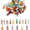 Dong Huang 40pcs Miniature Mini Fake Beer Bottles Toys, Mixed Wine Drinks Decoration Beer Glass Model, Beer Can Beer Bottle Models for Fairy Garden Pub Bar Dolls House Tableware Decoration