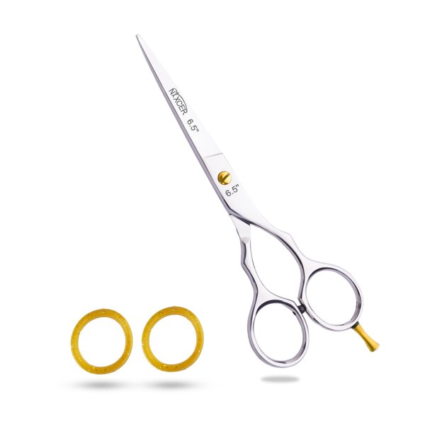 Professional Supercut Jaguar Hair Cutting Scissor for Salon & Home- High Carbon Stainless Steel with Pointed Tip for Precision Cutting Silver 6.5"