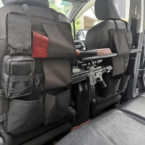 newganbo 2PCS Truck Gun Rack Car Seat Back Organization Molle Panel Automotive Pickup Rifle Shotgun Holder for Hunting