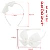 MEEDEE White Bow Headband Toddler Headband Big Bow Grosgrain Ribbon Hair Hoop Headband for Girls Toddlers Girls Kids Party Decoration Cosplay Costume Headwear Makeup Handmade Hair Band