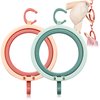 Caliee Wig Holder Travel 2Pcs Wig Stand Wig Head Stand for Long Hair Wig Organizer Hanging Pink and Green Wig Styling Stand Foldable Hair Stand for Wigs Hat Rack.