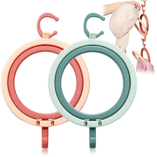 Caliee Wig Holder Travel 2Pcs Wig Stand Wig Head Stand for Long Hair Wig Organizer Hanging Pink and Green Wig Styling Stand Foldable Hair Stand for Wigs Hat Rack.