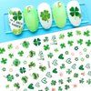 HOXIEYA St. Patrick's Day Nail Stickers Shamrock Nail Art Stickers Lucky Clover Nail Art Decorations for Women 4 Sheets Green Shamrock Lucky Heart Nail Deisgn for Nail Art