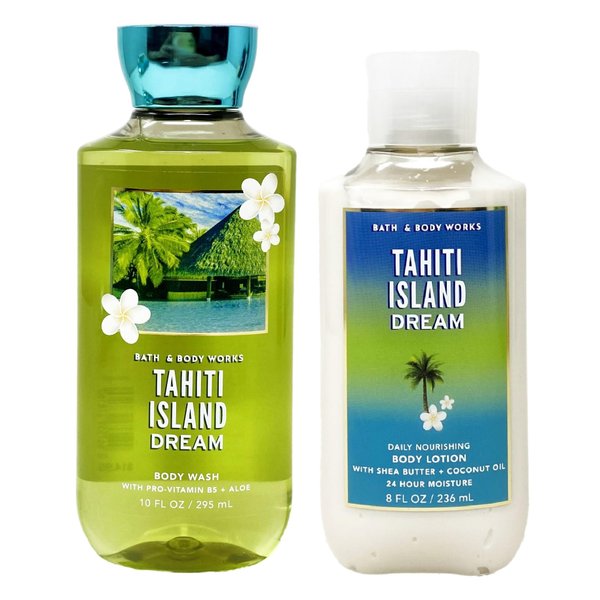 Generic Bath and Body Work TAHITI ISLAND DREAM Duo Bundle - Body Wash and Body Lotion - Full Size