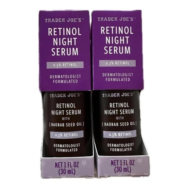 Trader Joe's Retinol Night Serum - two pack, 1 Fl Oz (Pack of 2)