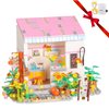 PinkBee Friends Flowers House Building Block Sets, Girls Mini Art Greenhouse Annie’s Studio Apartment with Lights Dreamhouse Bricks Kits Christmas Xmas Birthday Gifts for Adults Kids 8-12 6-12 7-9