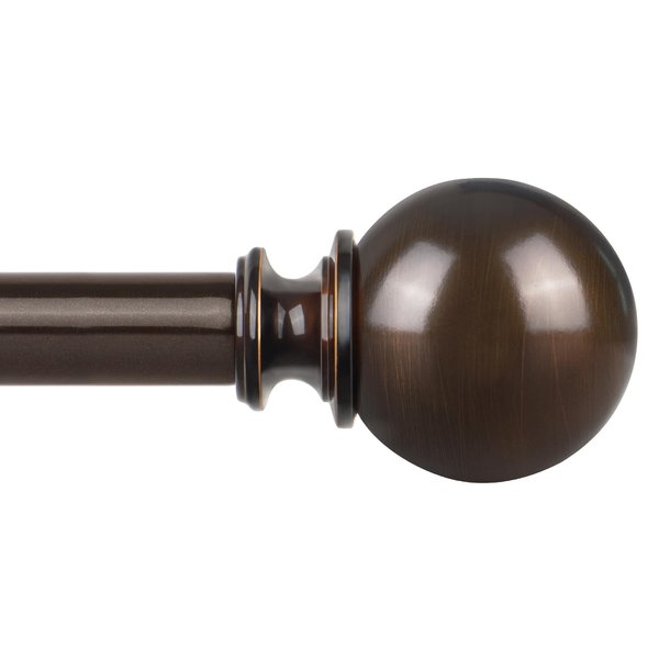 KAMANINA Curtain Rods for Windows 28 to 48 Inches, Antique Bronze Curtain Rod 32 to 58 inch (2.6-4.8ft), 7/8 Inch Decorative Drapery Rod with Round Finials
