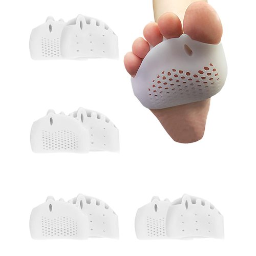 4 Pairs Metatarsal Gel Pads, Toe Separators to Correct Bunions and Foot Pain Relief, Toe Spacers for Feet, Forefoot Pads, Hammer Toe Corrector Big Toe Straighteners, Metatarsal Cushion for Women Men