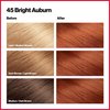 Revlon ColorSilk Beautiful Color Permanent Hair Color, Long-Lasting High-Definition Color, Shine & Silky Softness with 100% Gray Coverage, Ammonia Free, 45 Bright Auburn, 3 Pack