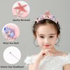 SuPoo Mermaid Birthday Crown and Sash Mermaid Birthday Decorations Mermaid Tail Birthday Headband Princess Tiara Seashell Birthday Girl Crown Little Mermaid Party Decorations Outfits Hair Accessories