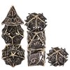 AUSTOR Metal DND Dice Set 7 Pieces Leaf DND Dice Hollow Polyhedral Dice D20 D12 D10 D% D8 D6 D4 Metal Dice with Metal Box for Dungeons & Dragons RPG Board Games (Antique Bronze)