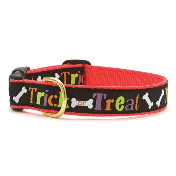 Up Country Trick or Treat Pattern (Trick or Treat Dog Collar, Medium (12 to 18 Inches) 1 Inch Wide Width)