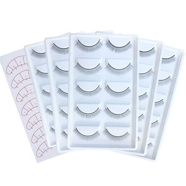 OBEYA 25 Pairs Practice Lashes for Lash Extensions on Mannequin Head or Make Own Lashes, Training Lashes Mimic Natural Lashes Self Adhesive 8mm Practice Eyelash Strips, Gift 10 Pairs Lash Mapping