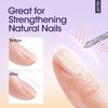 Gellen Gel Top Coat Base Coat With Nail Strengthener - 3Pc 18ml No Wipe Glossy Top Coat Set For Gel Nail Polish, Soak Off Base Gel Polish Hardener Care For Thin Week Nails Salon Manicure