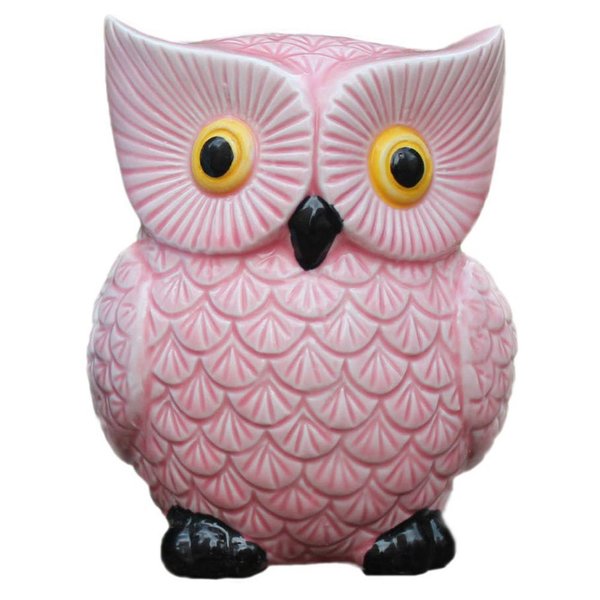 ZCHING Cute Owl Ceramic Piggy Bank Personalized Money Saving Bank for Kids Girls Nursery Gift Decor